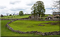 Curving dry stone wall