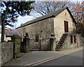 Steps up to a converted former farm building, Merthyr Mawr Road (North), Bridgend