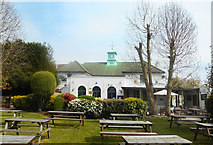 TQ2796 : Beer Garden at The Cock Inn by Des Blenkinsopp
