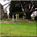 Crosses in a Rogerstone churchyard, Newport