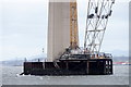 NT1279 : The Beamer rock and the foundations of one of the towers for the Queensferry Crossing by Mike Pennington