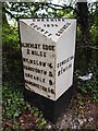 Old Milepost by the former A34, west of Alderley Park