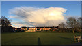 North corner of St Nicholas Park, Warwick, with a view of a receding shower cloud