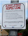 Albert Street Respect Zone notice, Lydney