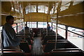 View inside the upper deck of the Routemaster at Epping station