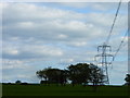 Pylon in a field at Hilland Farm