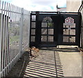 Black gates facing Hill Street, Barry