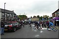 Cyclists heading to the start