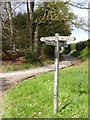 Public footpath and bridleway sign near Heyshott Green