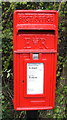 Close up, Elizabeth II postbox on Colchester Road, Far Thorpe Green