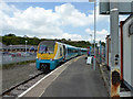 An Arriva train from Manchester stands at Milford Haven