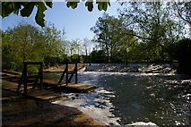SP5207 : River Cherwell: weir at Parson's Pleasure by Christopher Hilton