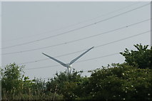 TQ4383 : View of a wind turbine at Beckton from Hand Trough Creek by Robert Lamb