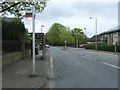 Bus stop and shelter on Old Heath Road