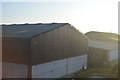 Farm buildings in winter sunshine