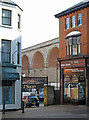 Mansfield - railway viaduct above The Swan