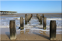 TM5491 : Remains of old jetty south of Claremont Pier by Bob Jones
