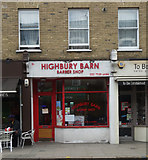 TQ3185 : Barber shop, Highbury Barn by Jim Osley