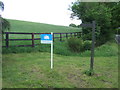 Bridleway and political signs, Long Thatch