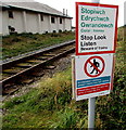 Instructions on the north side of a level crossing, Aberdovey