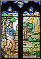 Stained glass window, St Helen