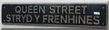 Queen Street/Stryd y Frenhines name sign in Bridgend town centre