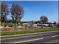 Fenced-off north side of Henllys Way, Cwmbran