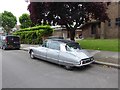 Classic car outside All Saints, East Sheen (a)