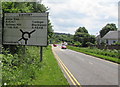 Directions sign on the approach to Sirhowy Roundabout, Tredegar