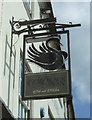 Sign for the Old Black Swan public house, Bedale