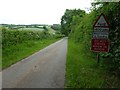 Steep road near Gladderbrook Farm