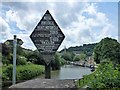 Old sign on bridge over Kennet and Avon Canal in Bath