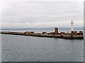 SY7076 : Portland Harbour, North Eastern Breakwater and Lighthouse by David Dixon