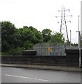 ST2178 : Riverbank electricity substation and pylon, Cardiff by Jaggery