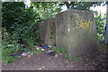 Tank traps next to the London Underground Central Line