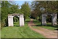 SO8744 : Gate piers, Worcester Gate, Croome Park by Philip Halling