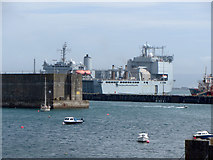 SY6874 : View to Portland naval base by Gareth James