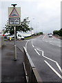 Warning sign - humps for 1300 yards, Rover Way, Cardiff