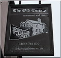 Old Cottage restaurant and bistro name sign, Bridgend