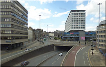 NZ2564 : The A167(M) in Newcastle city centre by Thomas Nugent