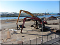 Scrap yard machines near Roath Dock