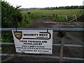 Warning on a gate