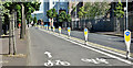 Two-way cycle lane, Durham Street, Belfast (June 2017)