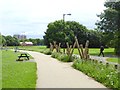 NZ2564 : Footpath and cycle path across City Stadium Park by Oliver Dixon