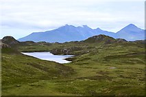 NM4584 : Moorland and lochan from An Sgurr by Jim Barton