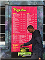 ST5973 : Wall-sized pizza menu, The Full Moon, North Street, Bristol by Robin Stott