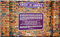 Kirkby-in-Ashfield: plaque at new station on Robin Hood Line, 2000