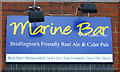 Sign on the Marine Bar at the Expanse Hotel, Bridlington