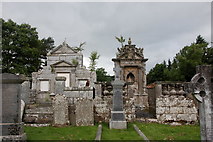 NJ5949 : Innes and Meldrum monuments, Marnoch Cemetery by Bill Harrison