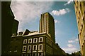 View of one of the Barbican Towers peeking above the Chiswell Street Dining Rooms